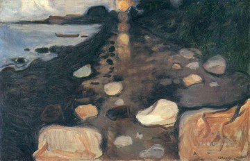 岸辺の月明かり 1892年 エドヴァルド・ムンク Oil Paintings